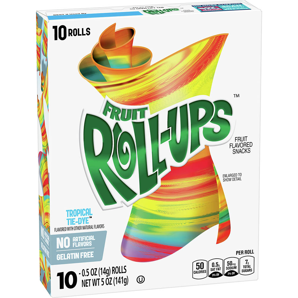 Fruit RollUps Tropical TieDye 10pk Box