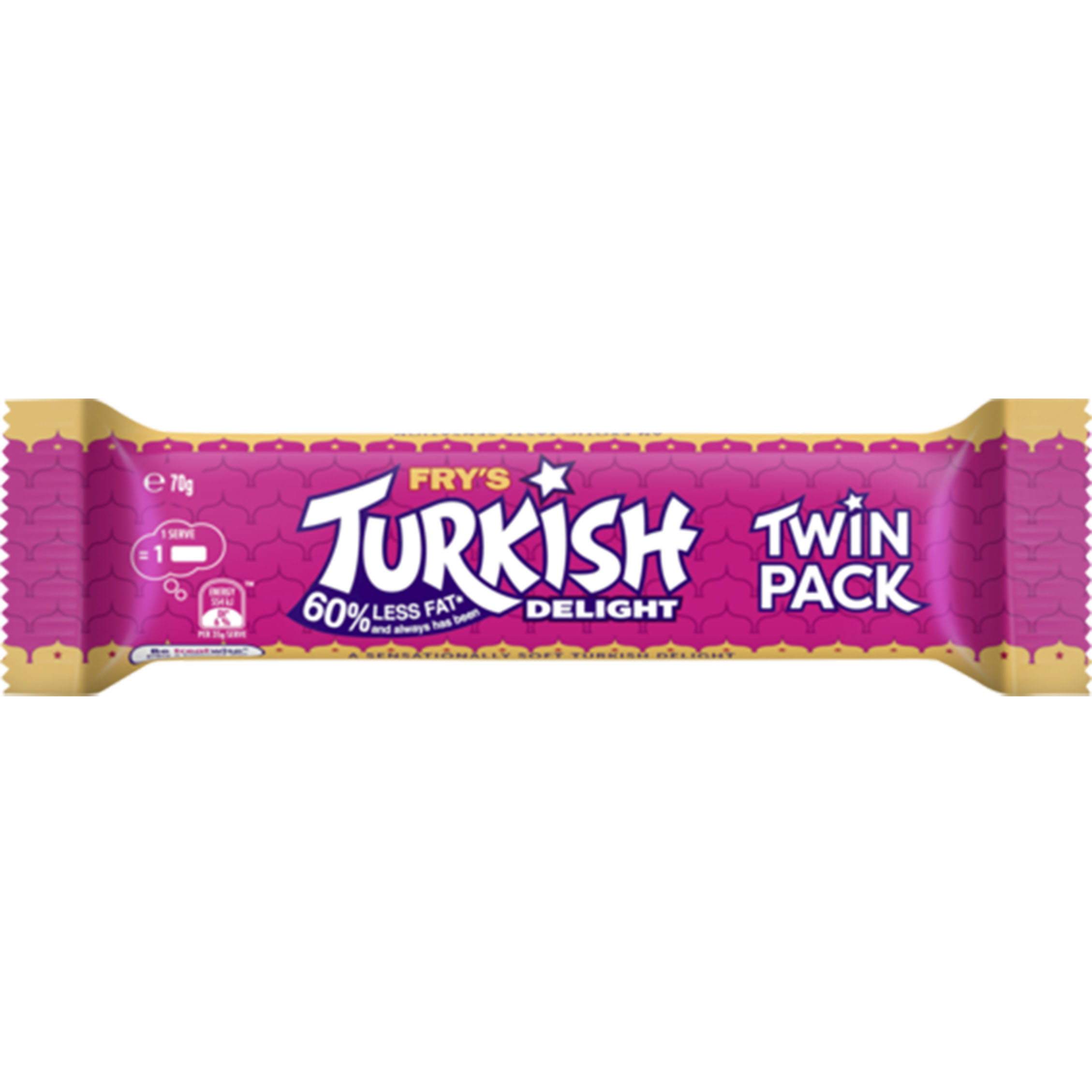 Cadbury Turkish Delight Twin Pack 70g Cadbury Turkish Delight Twin Pack 70g