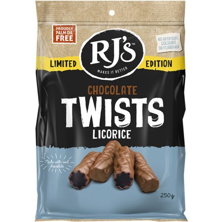 RJ's Chocolate Twists Licorice 250g