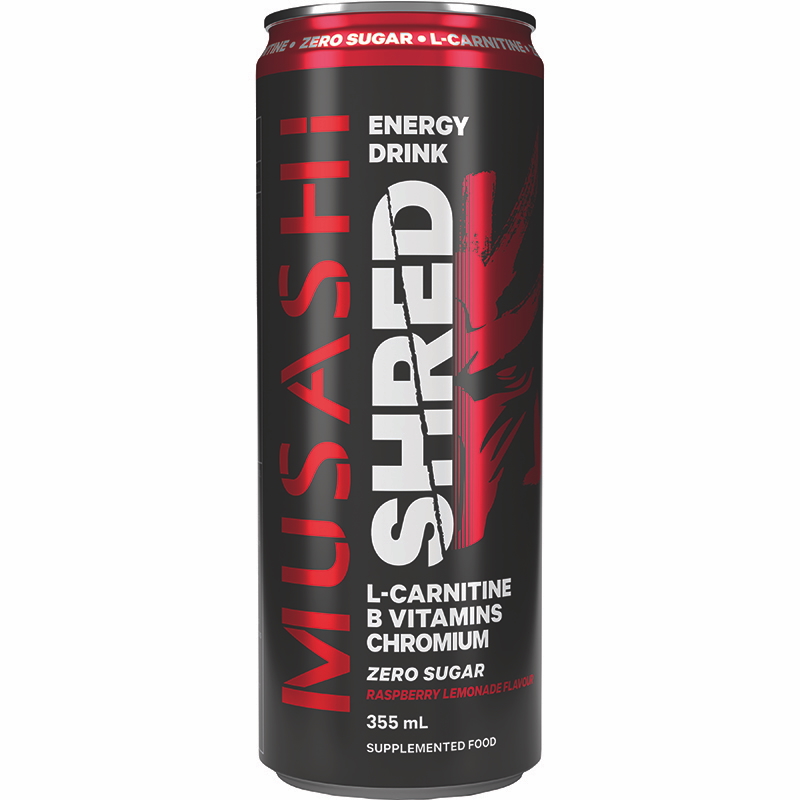 Musashi Shred Energy Raspberry Lemonade 355ml Musashi Shred Energy Raspberry Lemonade 355ml