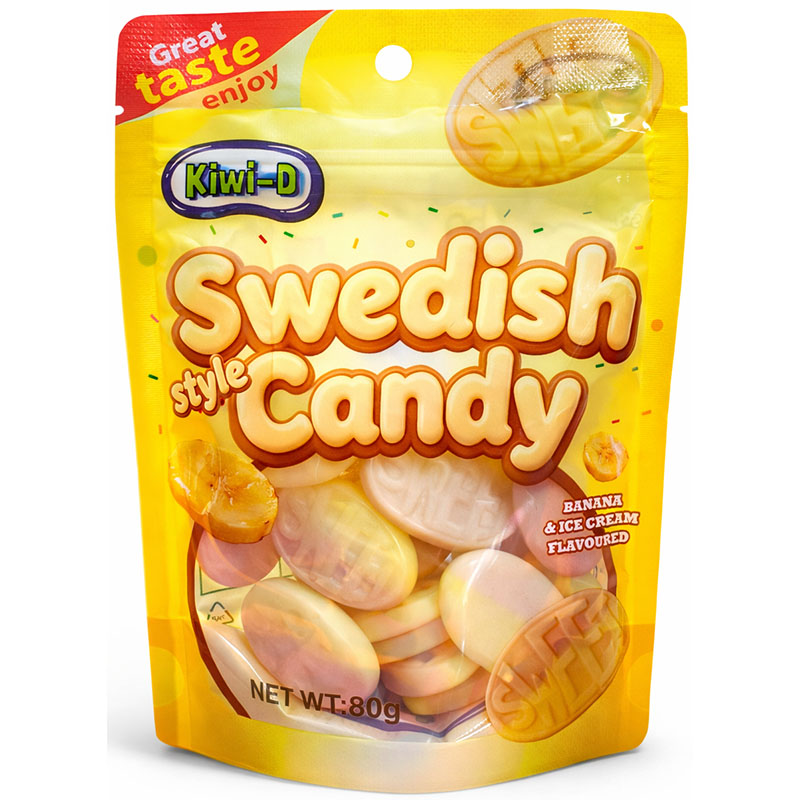 Swedish Gummy Round Sweet Banana & Ice Cream Swedish Gummy Round Sweet Banana & Ice Cream